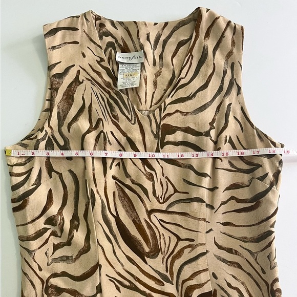 Vanity Fair Dress Women’s 10 Vintage Tiger Print Shift Side Zip Lined Retro - Picture 5 of 13